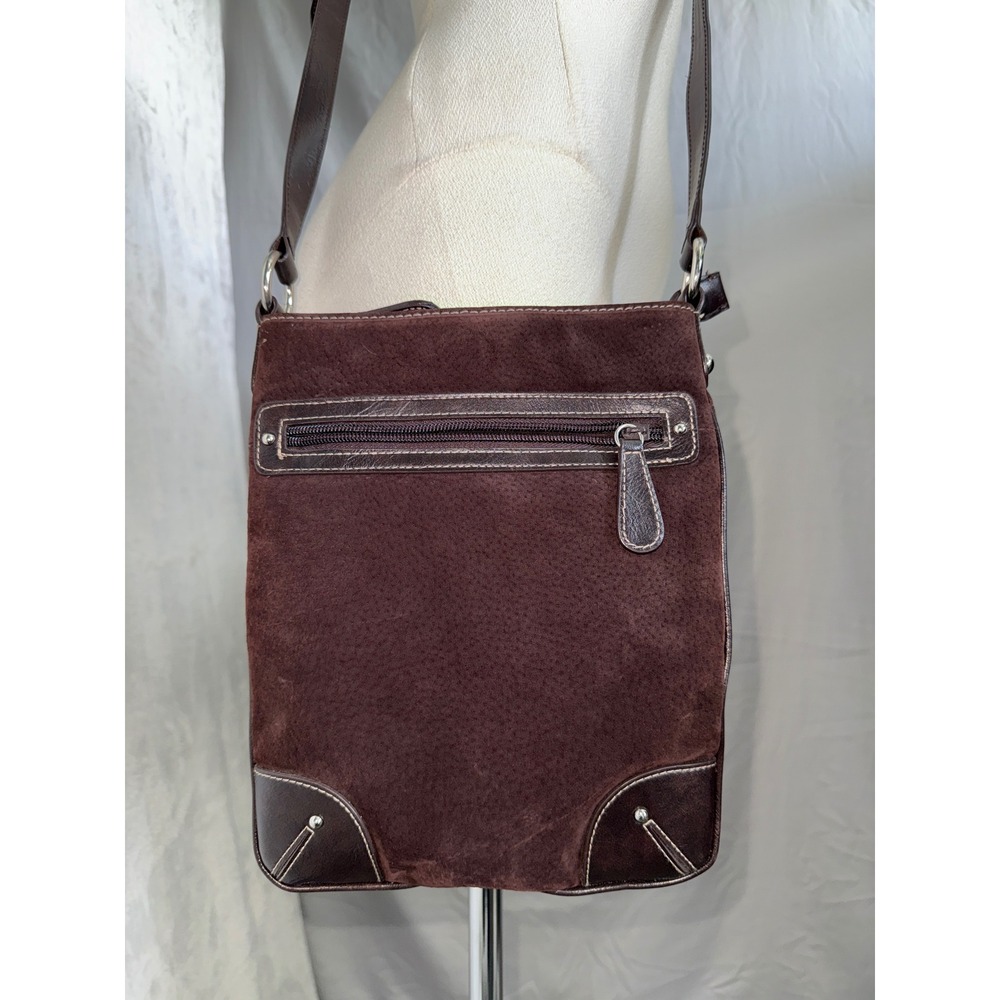 Leather Crossbody Bag Brown Suede‎ Shoulder Bag Purse Small western